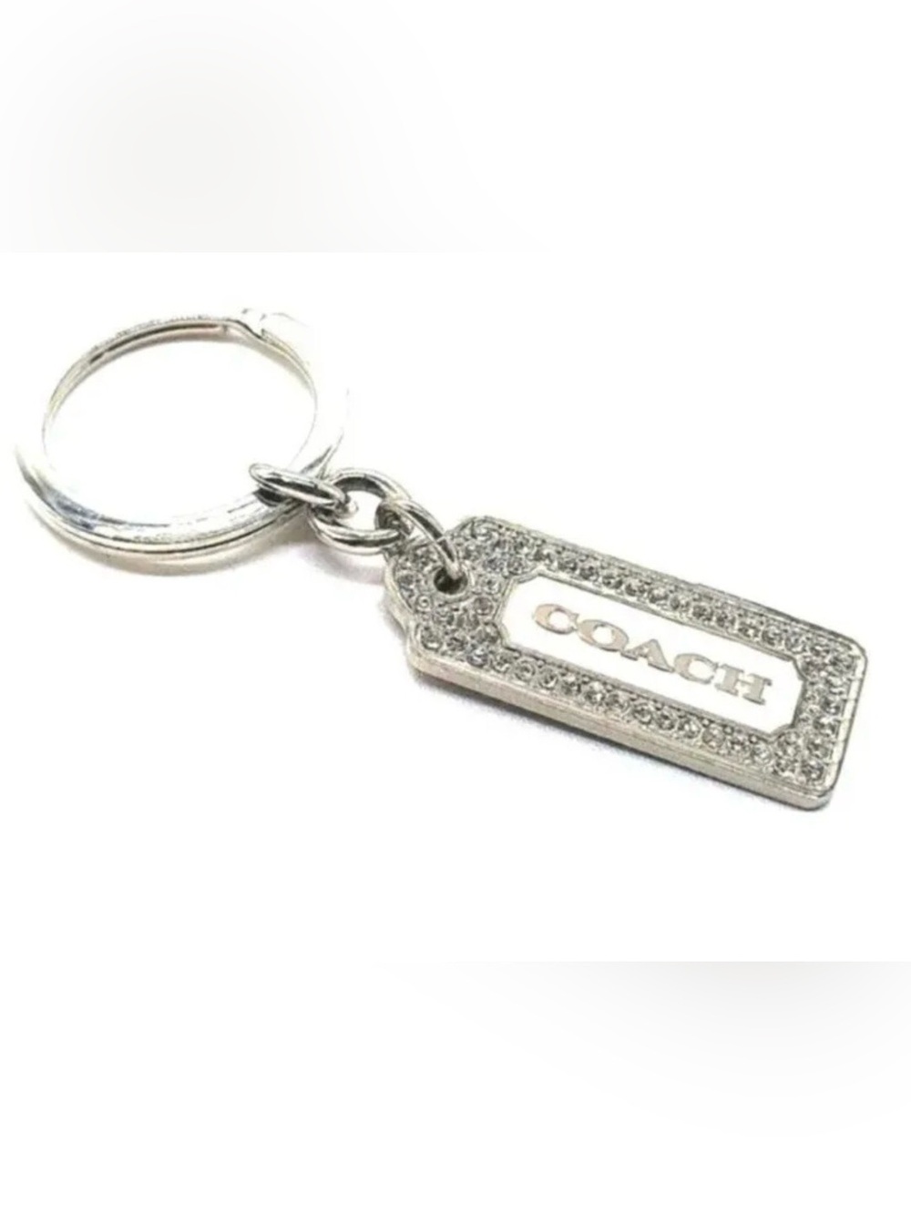 COACH Vintage Pave Swarovski Enamel Keychain FOB Purse Charm #8865 RARE